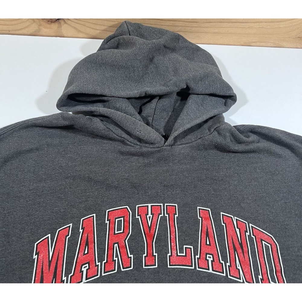Jansport University of Maryland Terrapins Gray Spellout Hooded Sweatshirt Large - Picture 6 of 10